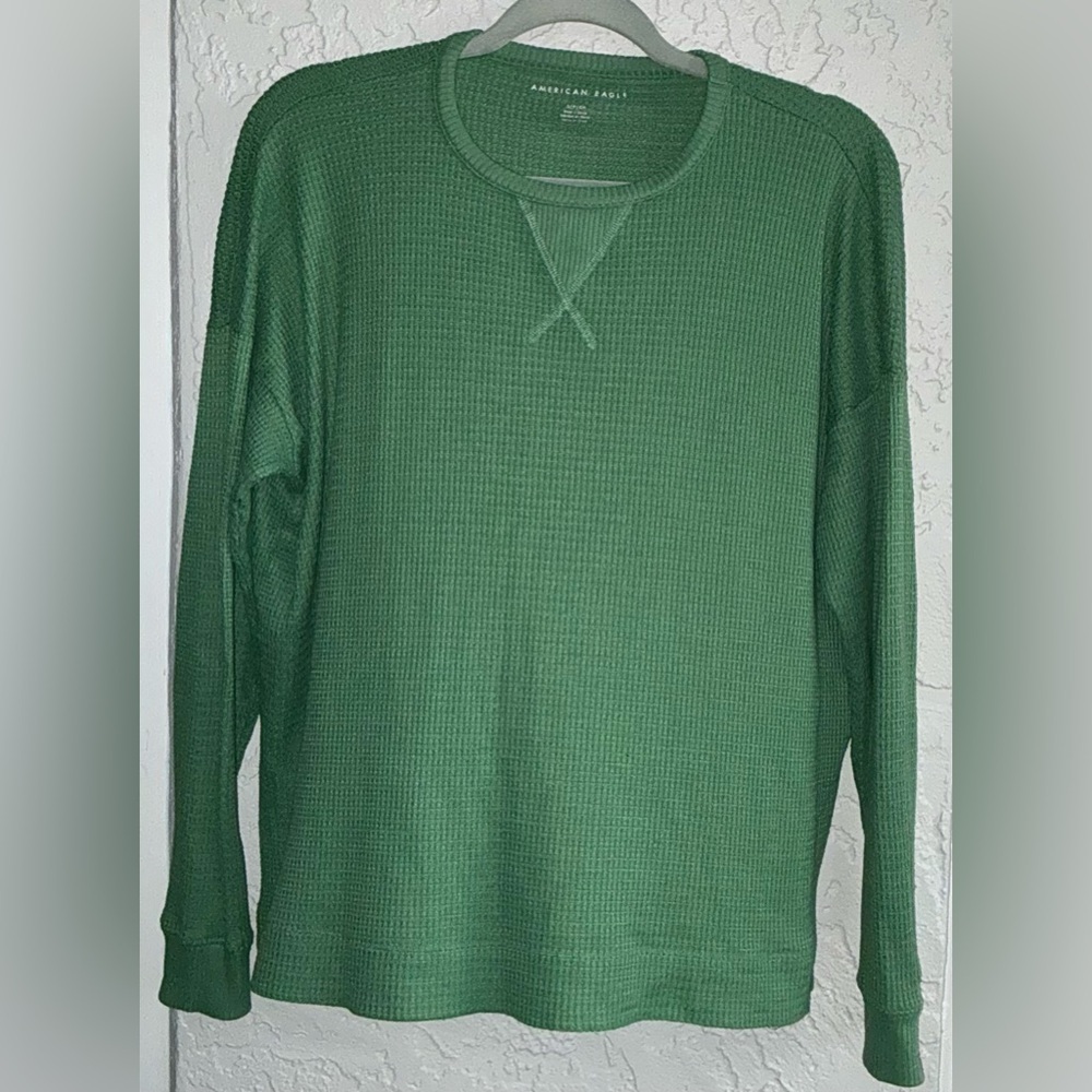 American Eagle Outfitters Crewneck Waffle Knit Top